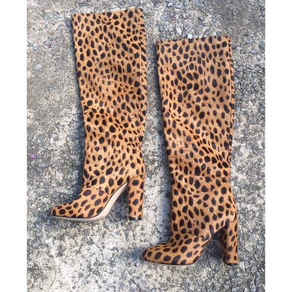 Leopard Tall Knee Boot - Picture 1 of 3
